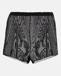 Oséree Oséree Shorts in tulle con cristalli Nero