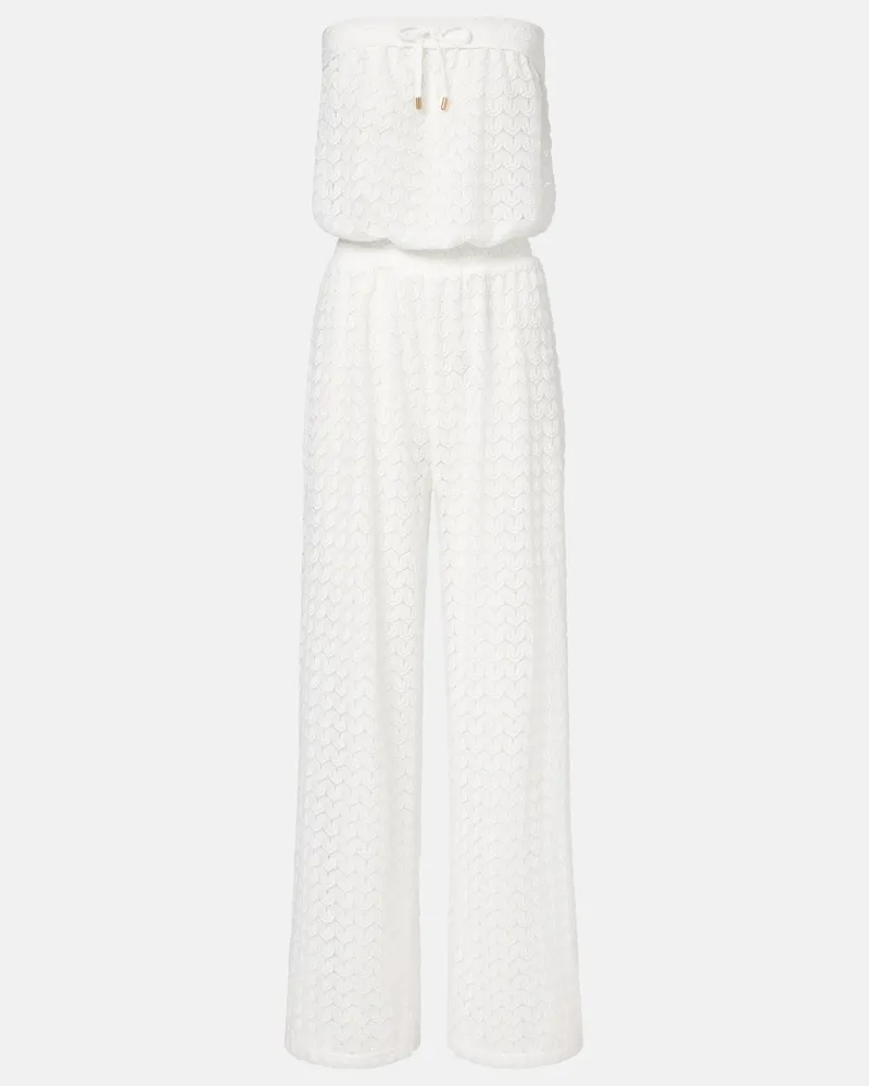 Melissa Odabash Jumpsuit Viv in pointelle di misto cotone Bianco