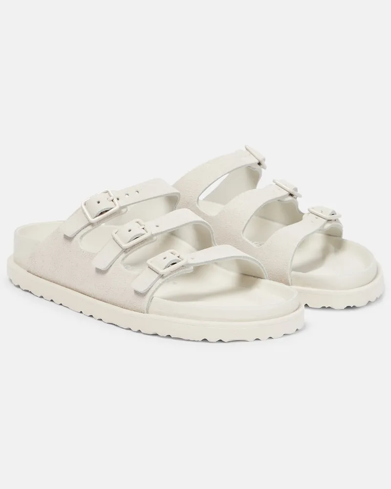 Birkenstock Sandali Florida in suede Bianco