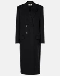 Saint Laurent Cappotto in feltro di lana e cashmere Nero