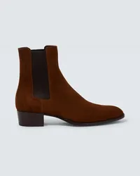 Saint Laurent Stivaletti Chelsea in suede Marrone