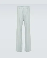 Amiri Pantaloni a gamba larga in lana e cotone Blu