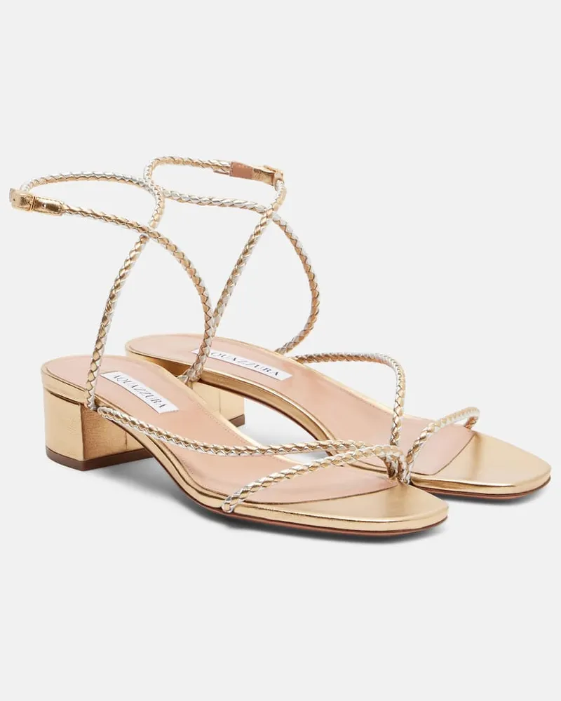 Aquazzura Sandali Luca in pelle metallizzata Oro