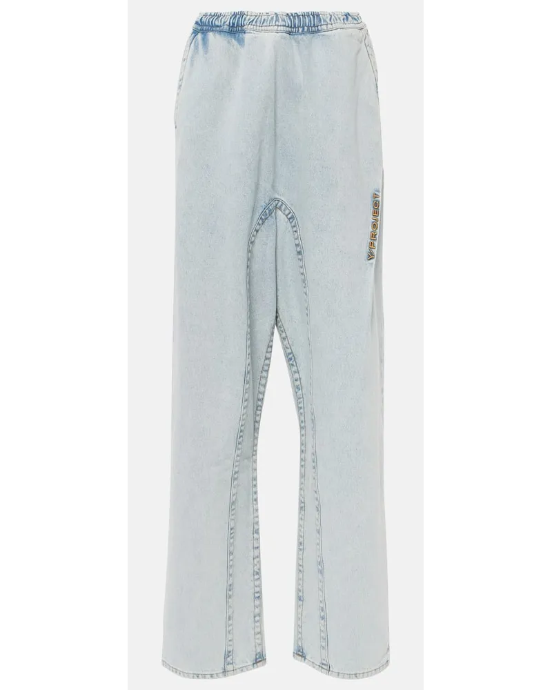 Y/PROJECT Jeans a gamba larga Blu