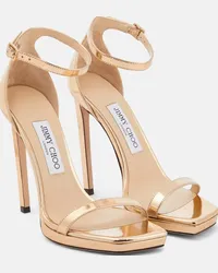 Jimmy Choo Sandali Alva in pelle metallizzata Metallizzato