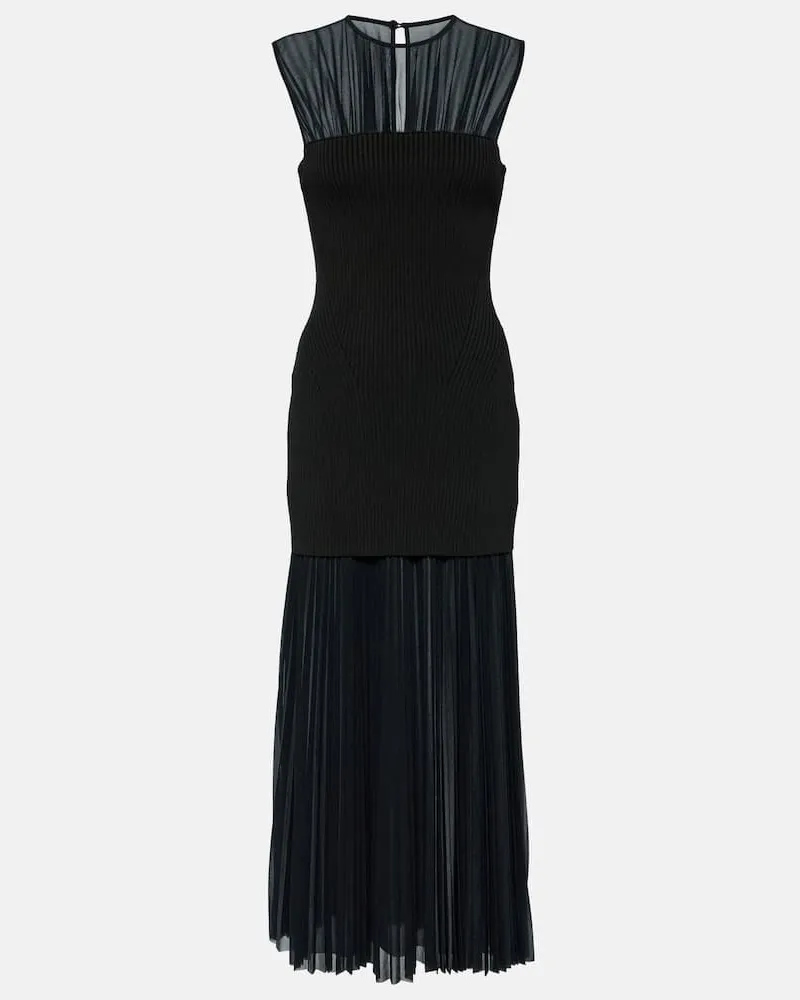 Proenza Schouler Abito midi Niki in jersey trasparente Blu