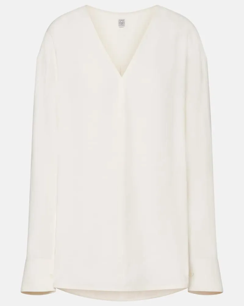 Totême Blusa in tweed Bianco