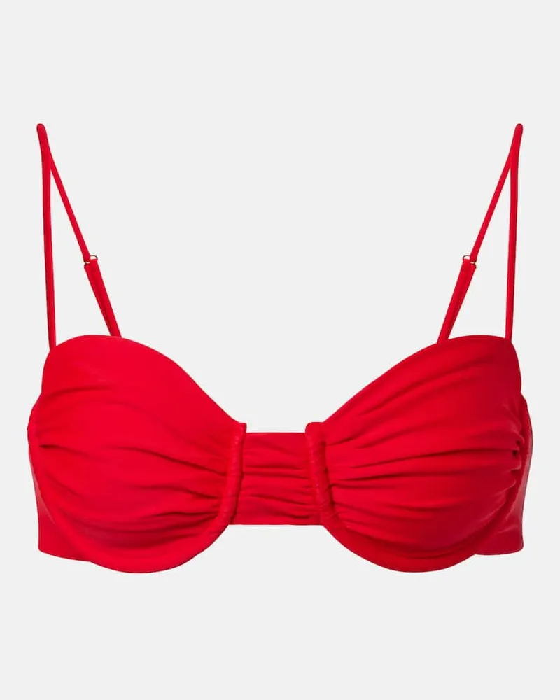 JADE SWIM Top bikini Mia con ruches Rosso