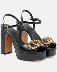 Valentino Garavani Sandali con platform VLogo in pelle Nero