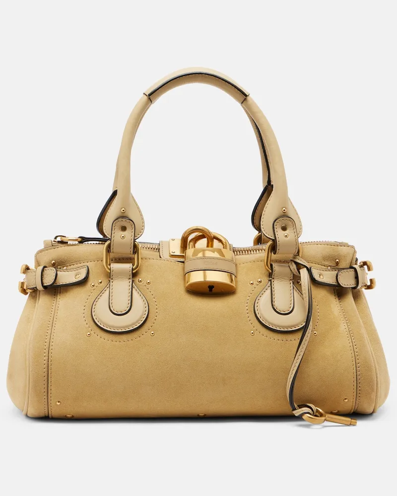 Chloé Chloé Borsa a spalla Paddington in suede Beige