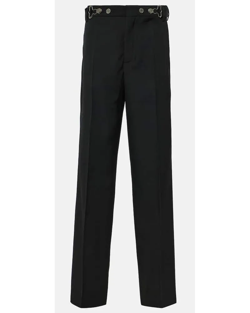 Jean Paul Gaultier Pantaloni regular in lana Nero
