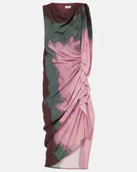 Dries van Noten Abito corto in georgette di misto seta Rosa