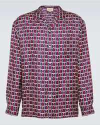 Gucci Camicia in seta con stampa Multicolore