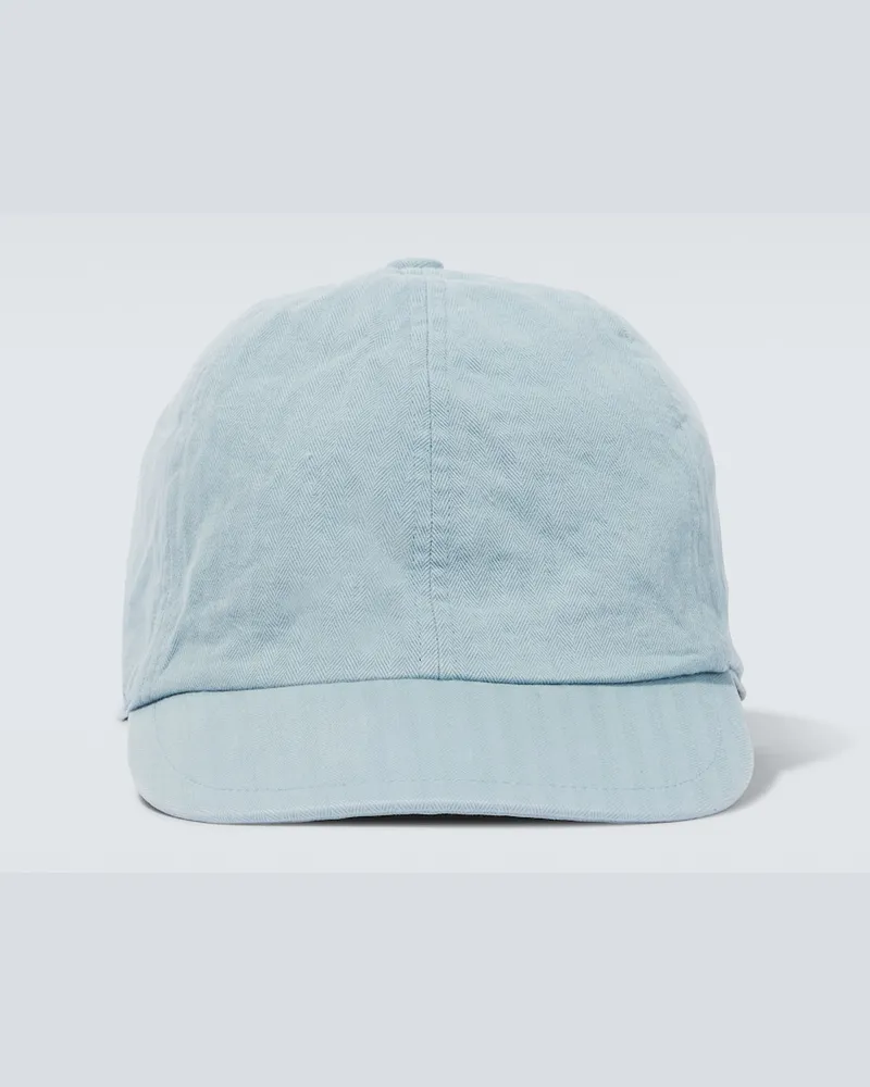 Sacai Cappello da baseball in cotone Blu
