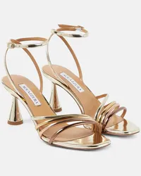 Aquazzura Sandali Latour 75 in pelle metallizzata Metallizzato