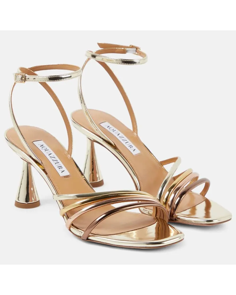 Aquazzura Sandali Latour 75 in pelle metallizzata Metallizzato
