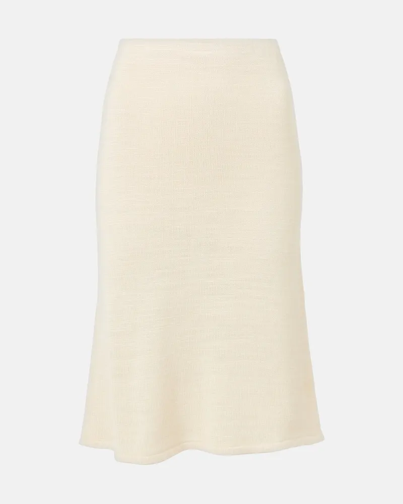 The Row Gonna midi Jesto in maglia di misto seta Bianco