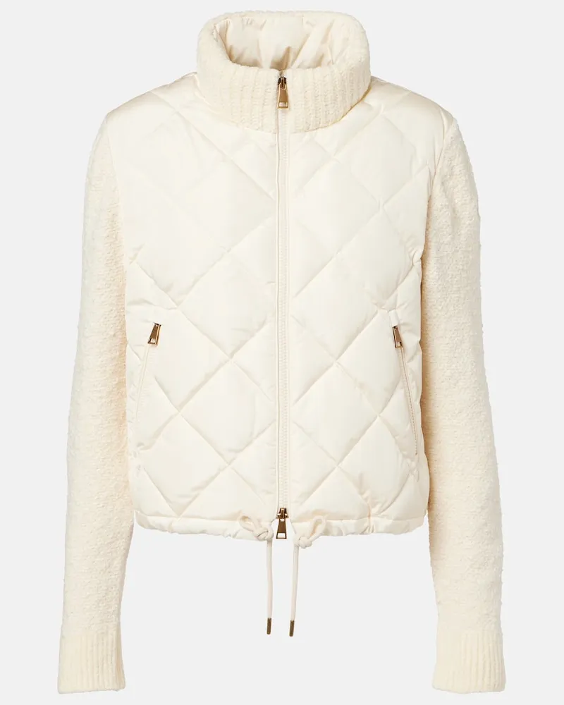 Moncler Cardigan in misto cotone imbottito Bianco