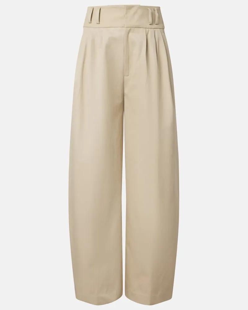 Altuzarra Pantaloni Wilson in cotone a gamba larga Beige