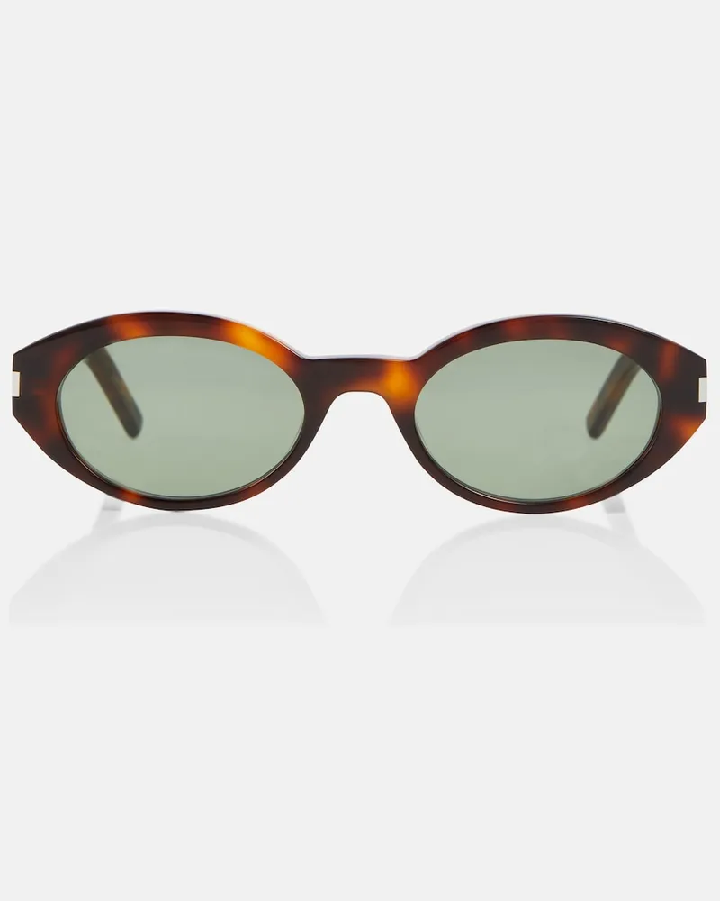 Saint Laurent Occhiali da sole ovali SL 567 Marrone