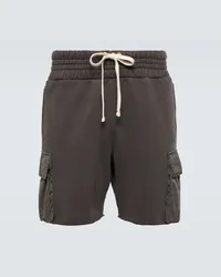 LES TIEN Shorts cargo in jersey di cotone Nero