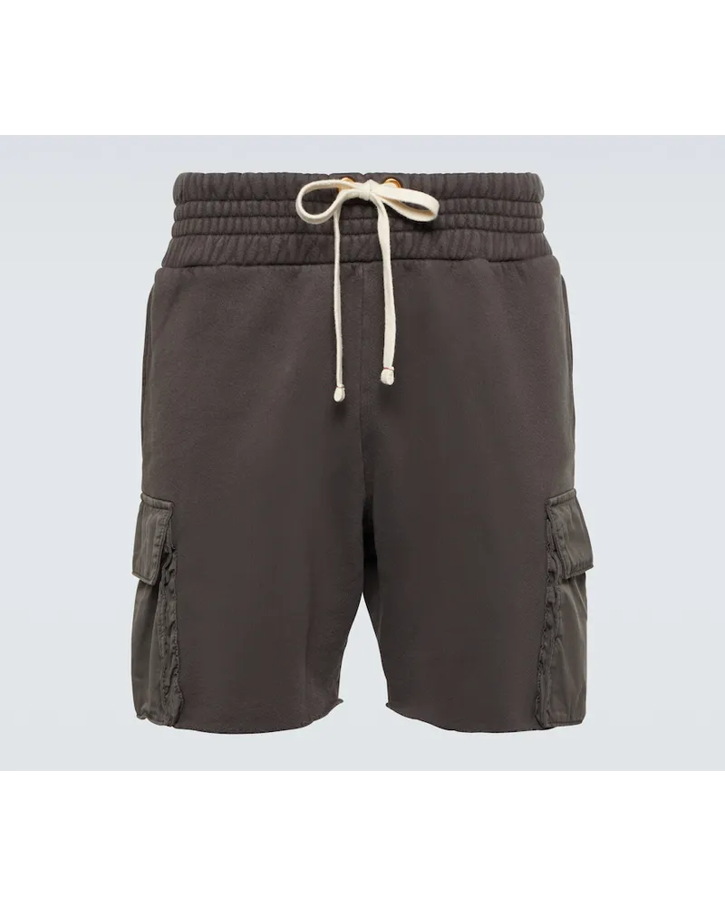 LES TIEN Shorts cargo in jersey di cotone Nero