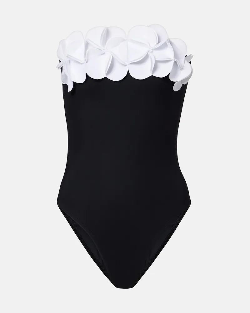 Karla Colletto Costume intero Tess a fascia con applicazioni Nero