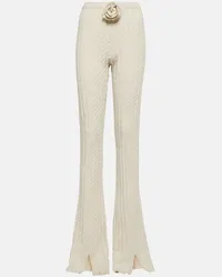 Magda Butrym Pantaloni flared con spacco Bianco