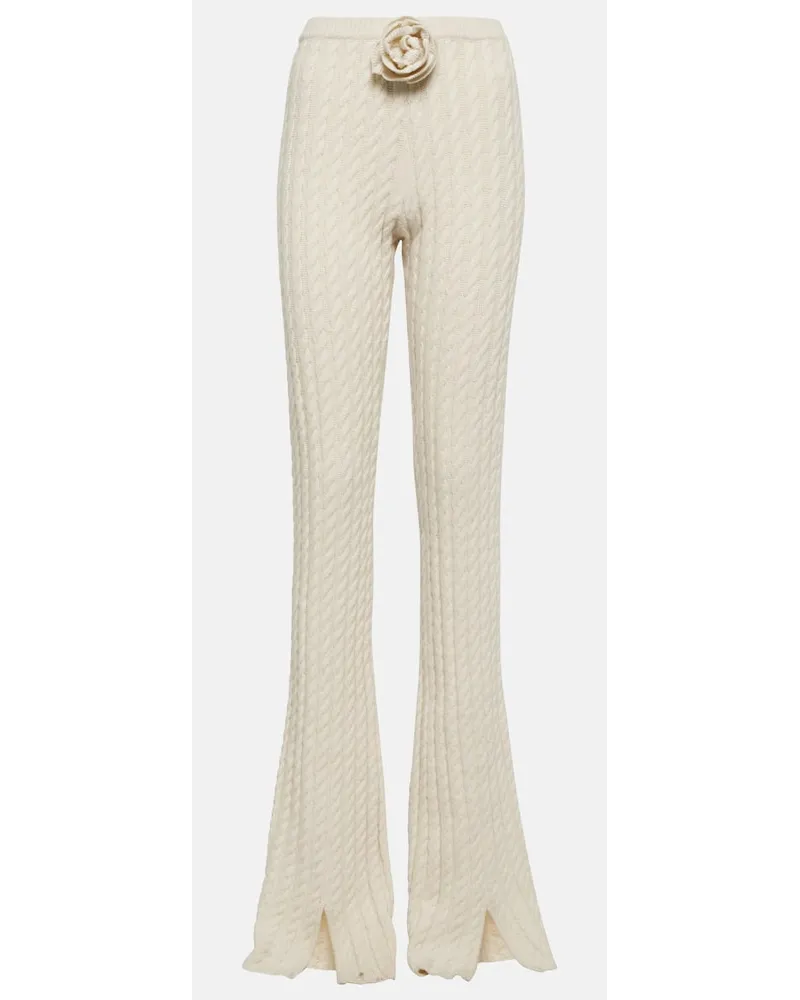 Magda Butrym Pantaloni flared con spacco Bianco