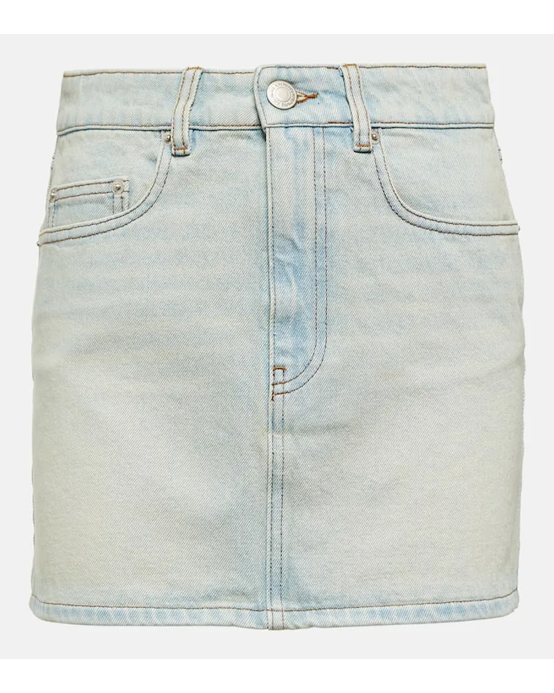 AMI Paris Minigonna di jeans a vita alta Blu