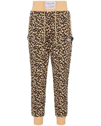 Adam Selman Sport Pantaloni sportivi a stampa leopardata Beige