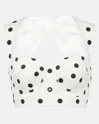 Dolce & Gabbana Top cropped in drill di misto cotone a pois Multicolore