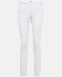 Brunello Cucinelli Jeans slim a vita media Bianco