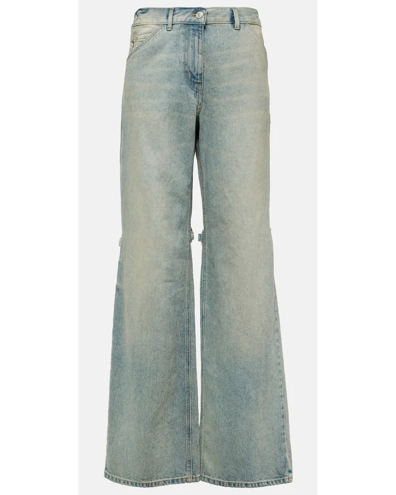 Courrèges CourrÃ¨ges Jeans Sailor a gamba larga e vita media Blu
