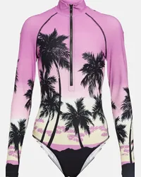 Palm Angels Costume intero Pink Sunset con stampa Multicolore