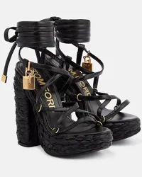 Tom Ford Sandali in pelle con plateau Nero