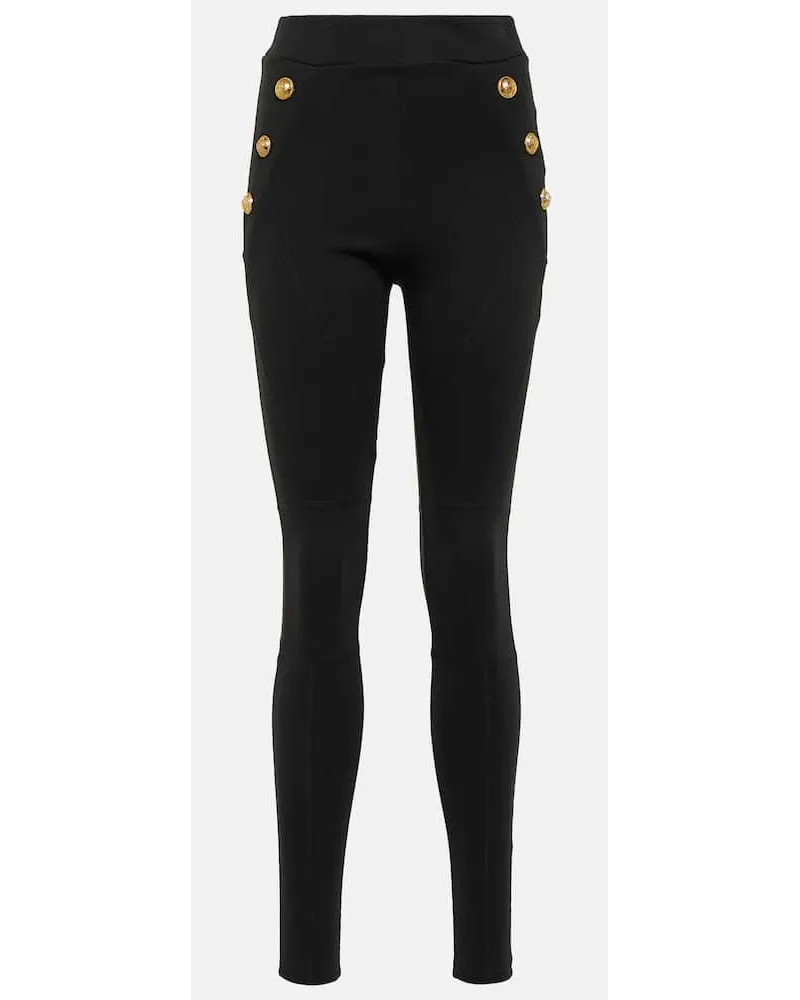 Balmain Leggings in jersey Nero