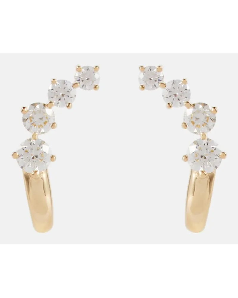 Melissa Kaye Orecchini Aria Dagger Huggie in oro 18kt con diamanti Oro