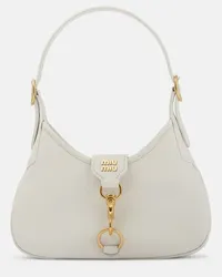 Miu Miu Borsa a spalla Madras Small in pelle Bianco