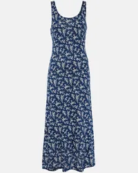 Ralph Lauren Abito midi in jersey a stampa floreale Blu