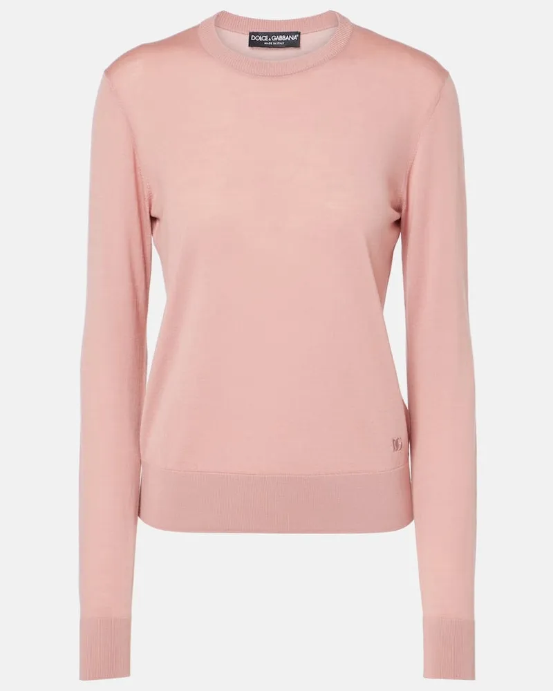 Dolce & Gabbana Pullover in lana vergine Rosa