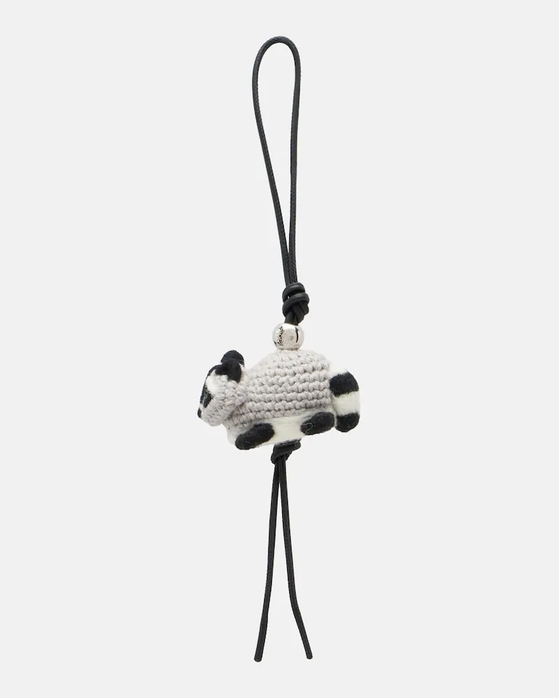 Loewe Charm per borsa Racoon con pelle Grigio
