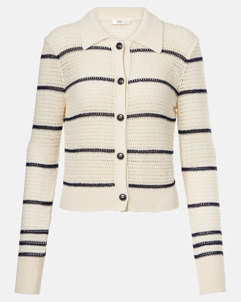 Frame Denim Cardigan The Shrunken in misto cotone Bianco