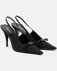 Saint Laurent Pumps slingback Aston 95 in raso Nero