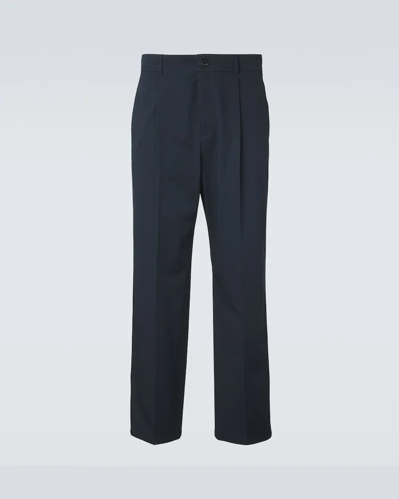 Valentino Garavani Pantaloni regular in cotone Blu