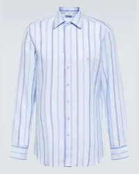 Etro Camicia in lino a righe Multicolore