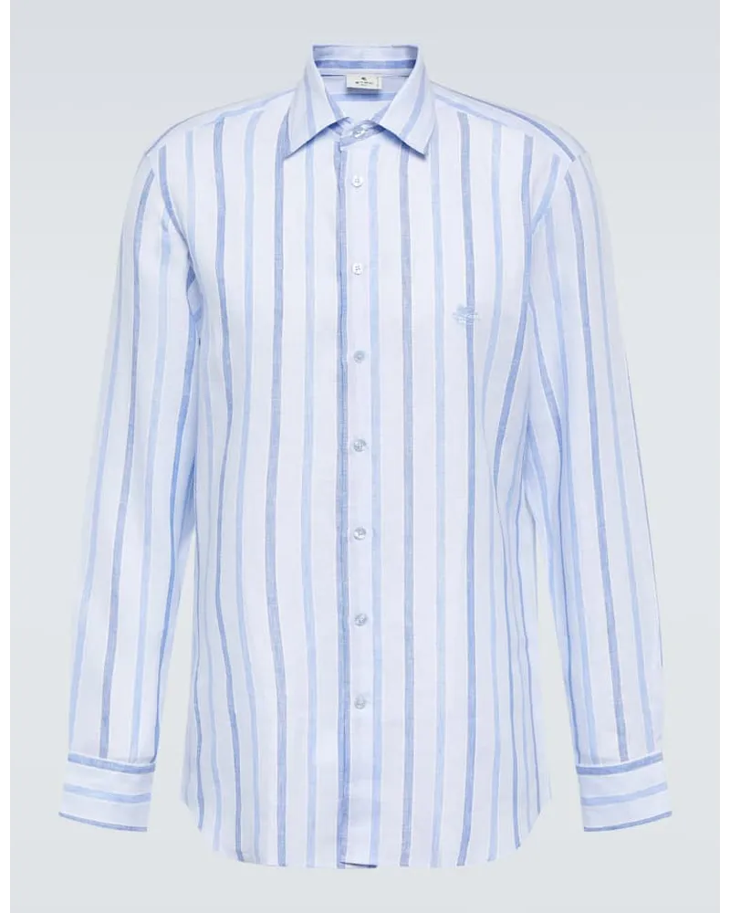 Etro Camicia in lino a righe Multicolore