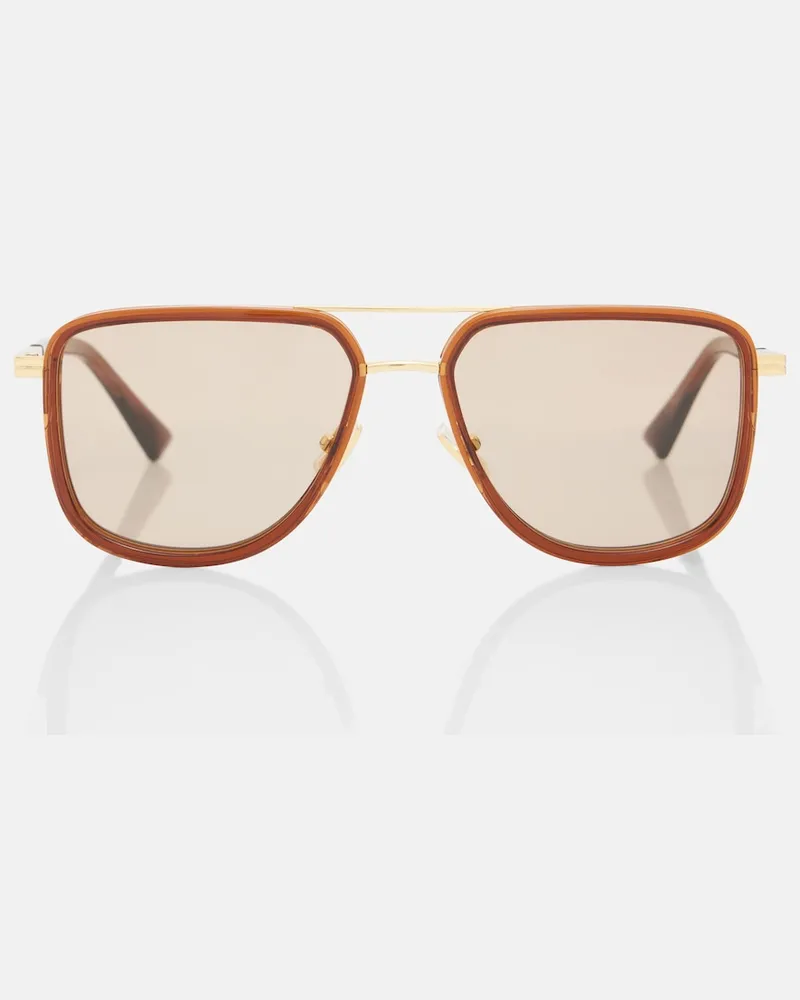 Bottega Veneta Occhiali da sole aviator Metal Combi Oro