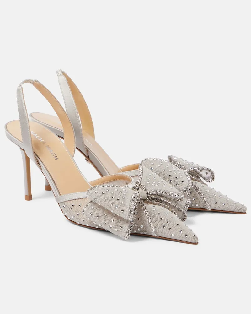 Mach & Mach Pumps slingback Le Cadeau 85 con cristalli Grigio