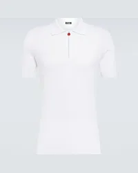 Kiton Polo in cotone con motivo a rombi Bianco